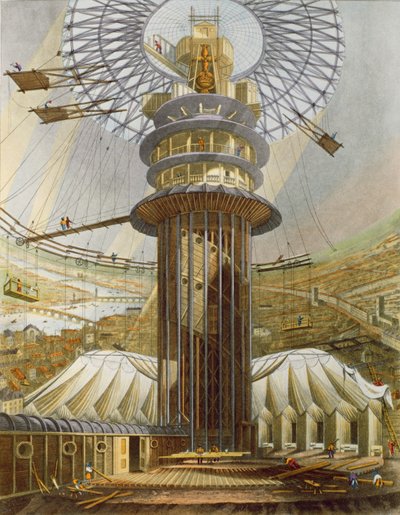 The Geometrical Ascent to the Galleries in the Colosseum, Regents Park, published 1829 by English School